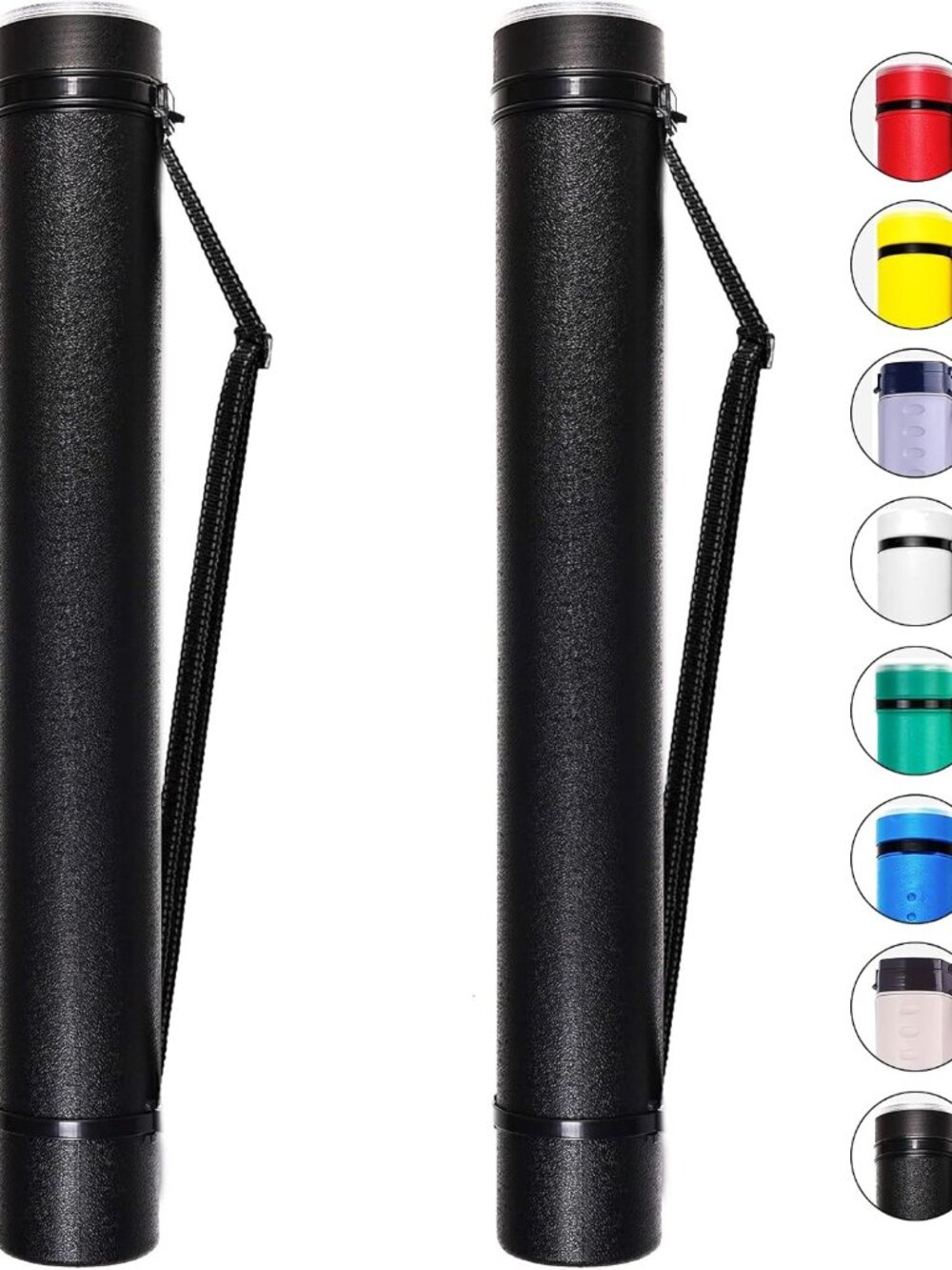 2-Pack Extendable Poster Tubes Expand from 24.5” to 40” with Shoulder Strap | Ca
